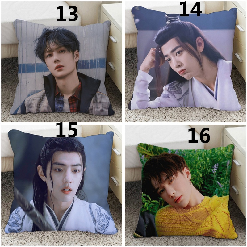 Vỏ bọc gối đơn bằng polyester in hình diễn viên Wang Yibo/ Xiao Zhan 45x45cm | BigBuy360 - bigbuy360.vn