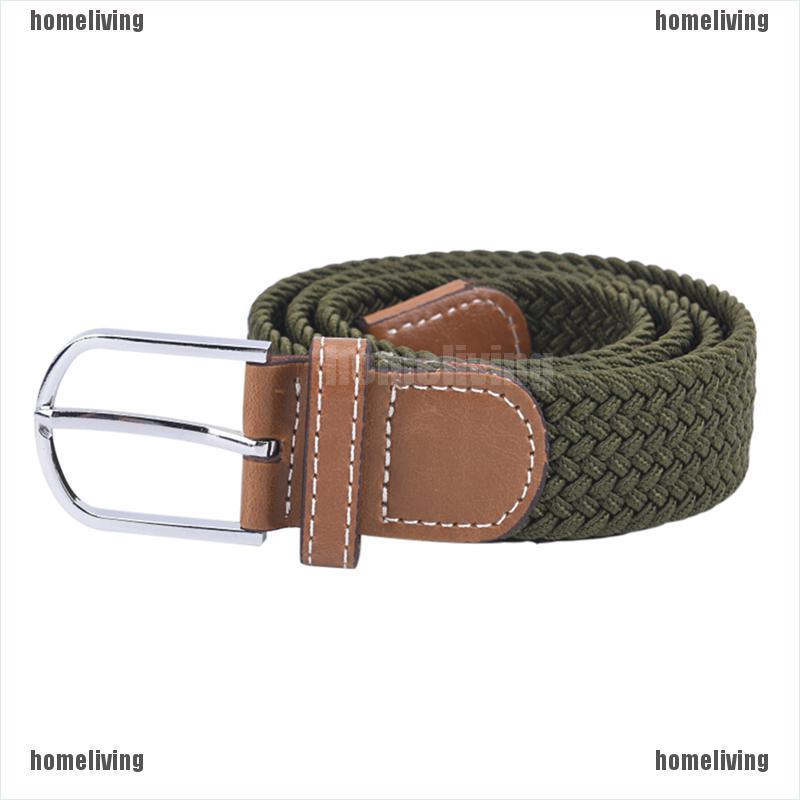 Thắt Lưng Vải Canvas Bện Co Giãn Có Khóa Thời Trang Cho Nam