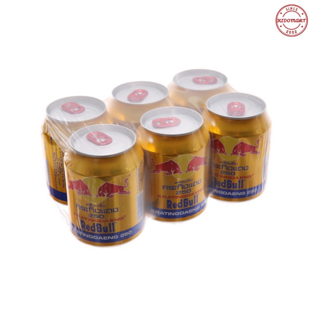 Lốc 6 Lon 250ml Bò Húc Redbull Thái Lan