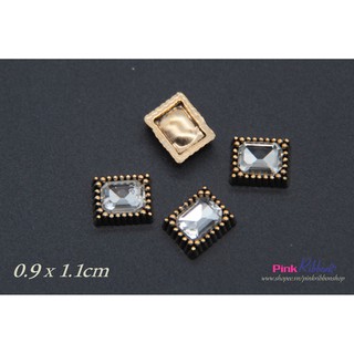 Set 2 cái - Charm CN nhí đá trắng phụ kiện thời trang, gắn lên phụ kiện tóc, làm phụ kiện nơ bờm kẹp tóc, DIY