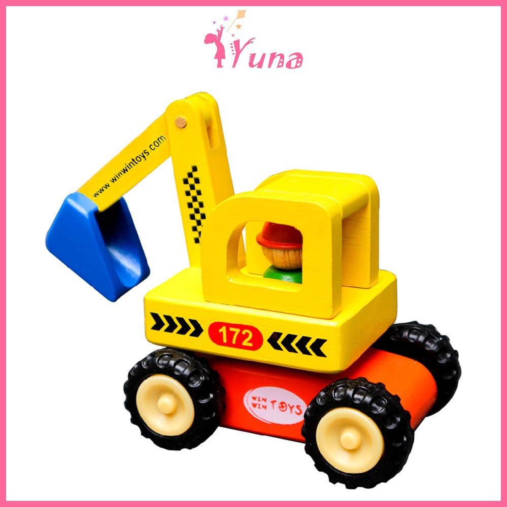 Xe máy xúc - Đồ chơi gỗ thông minh Winwintoys cho bé