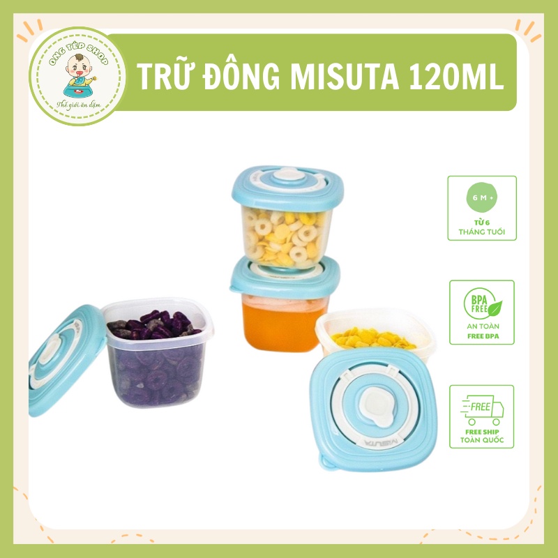 Hộp trữ đông Misuta đựng đồ ăn dặm cho bé 120ml