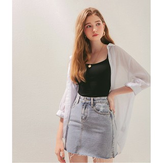 Chân váy jeans dáng ngắn cắt lai nữ Air Space - 2020122009