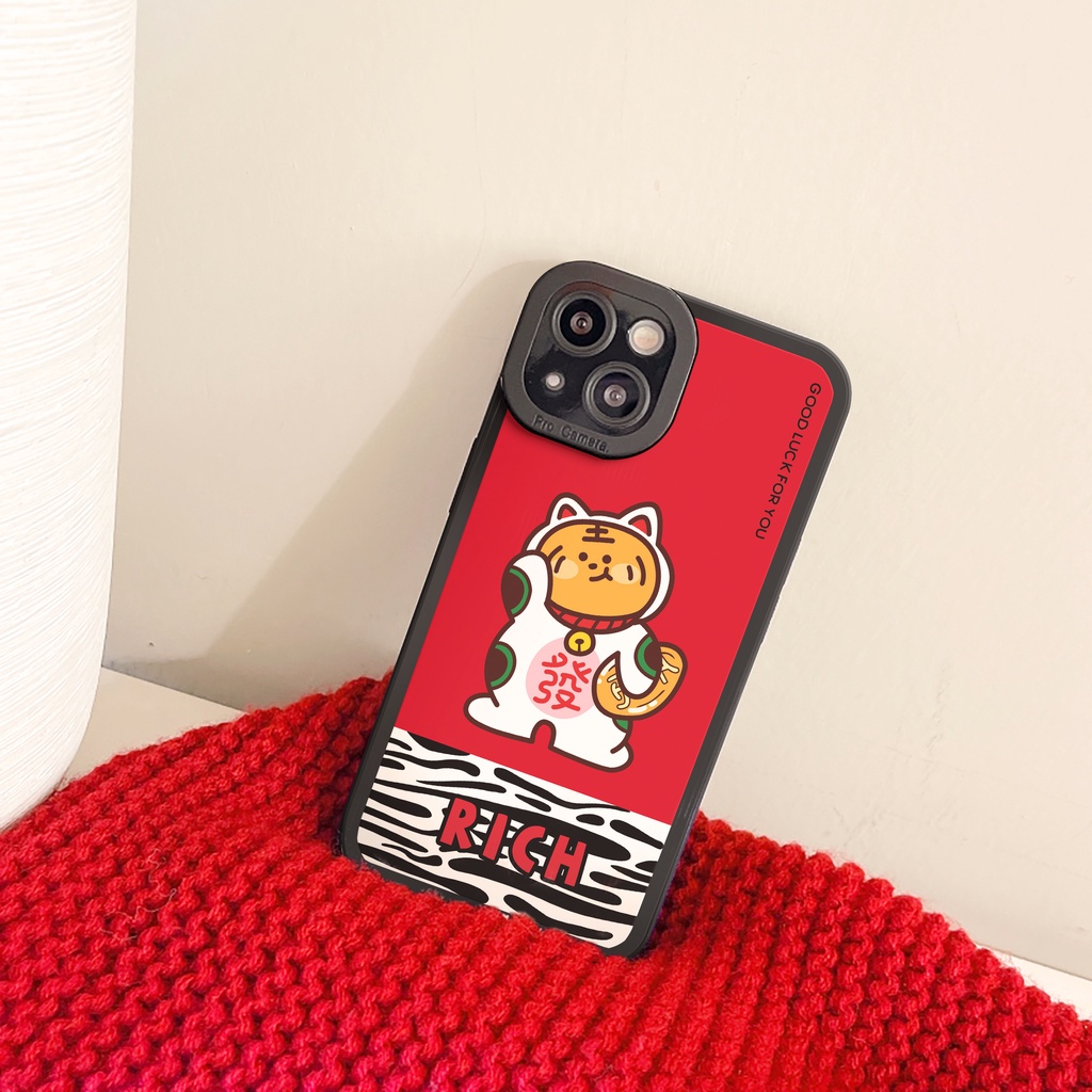 Ốp lưng iphone Mèo may mắn cạnh vuông 6/6plus/6s/6splus/7/7plus/8/8plus/x/xr/xs/11/12/13/pro/max/plus/promax | BigBuy360 - bigbuy360.vn