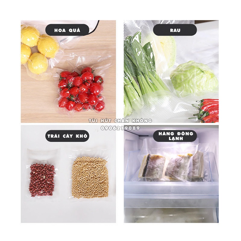 Set 10 Chiếc Túi Hút Chân Không Thực Phẩm Một Mặt Nhám Dùng  Tất Cả Các Loại Máy Hút