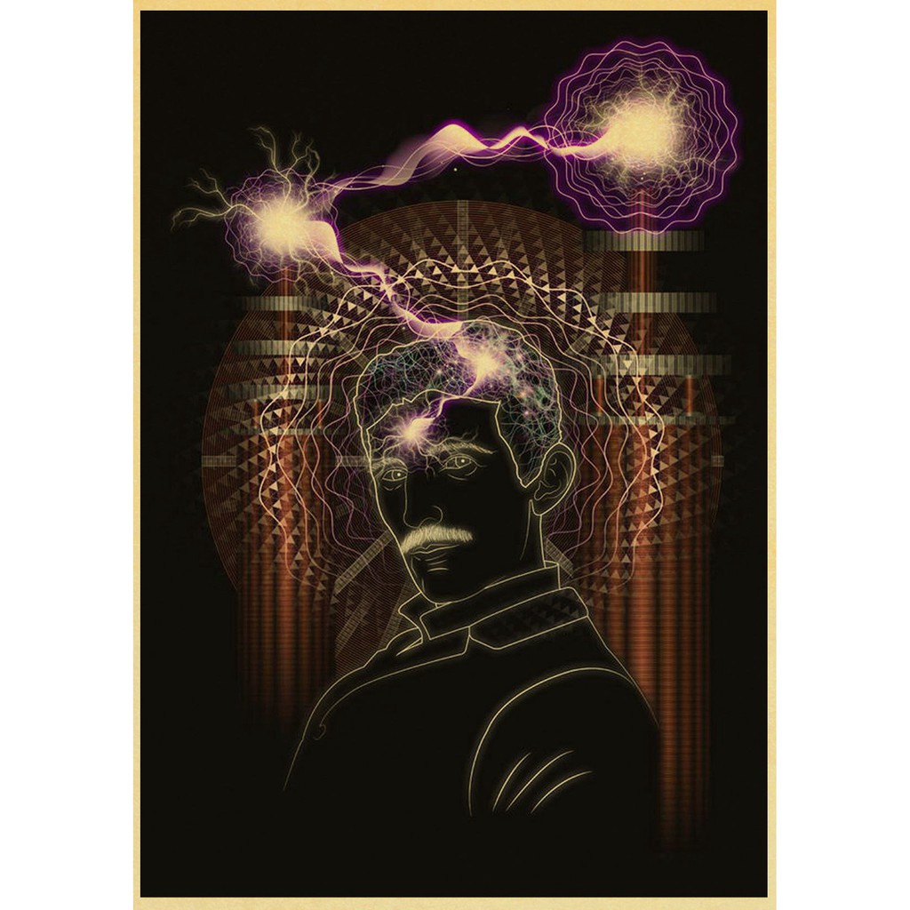 Poster Dán Tường Trang Trí In Hình Tesla Phong Cách Retro MS: 242