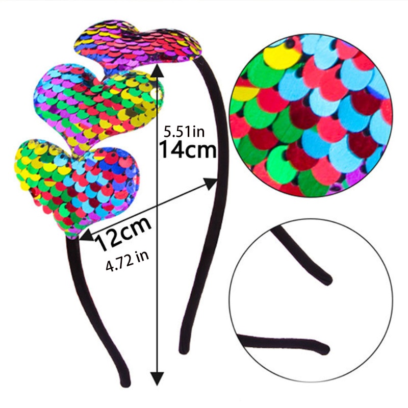 Flgo Băng Đô Cài Tóc Hình Trái Tim Đính Kim Sa Lấp Lánh Nhiều Màu Sắc Sáng Tạo Dành Cho