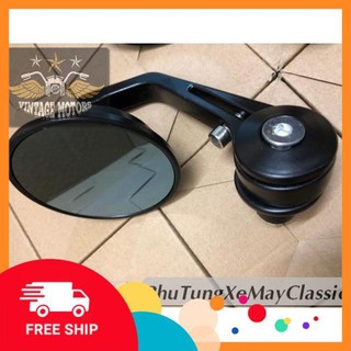 [New] GƯƠNG GÙ XE MÁY ĐỘ CLASSIC - Gương gù tròn mặt kính xanh, chất liệu nhôm cnc, kèm gù. Mặt kính xanh chống chói. -P