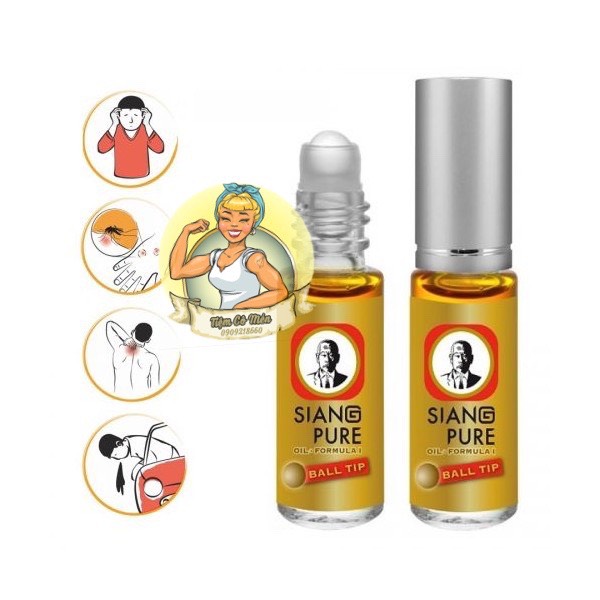 [Chính hãng] Dầu gió lăn Siang Pure Oil Ball Tip ông già Thái Lan 3cc