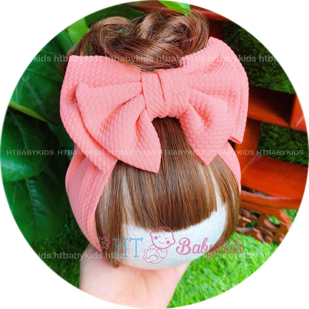 Turban Băng Đô Tóc Giả Xoăn 1 Búi Chỏm Cho Bé Gái