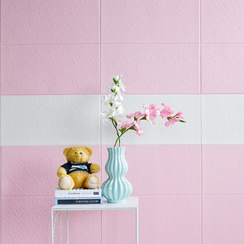 Miếng dán tường bằng xốp màu trơn 3D chống nước chống va chạm trang trí nhà cửa
 | BigBuy360 - bigbuy360.vn