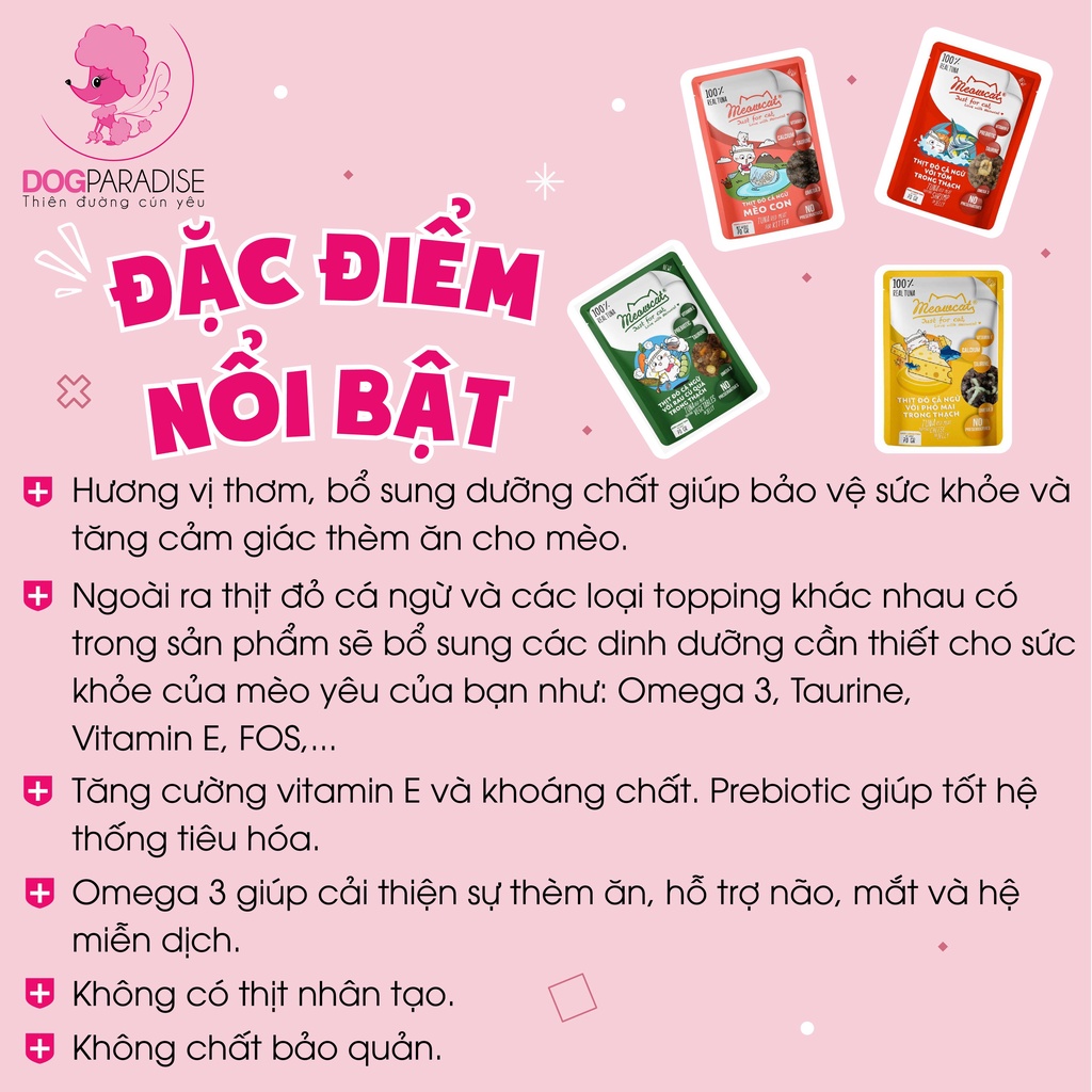 Thức ăn pate cho mèo nhiều vị 70g MEOWCAT - Dog Paradise