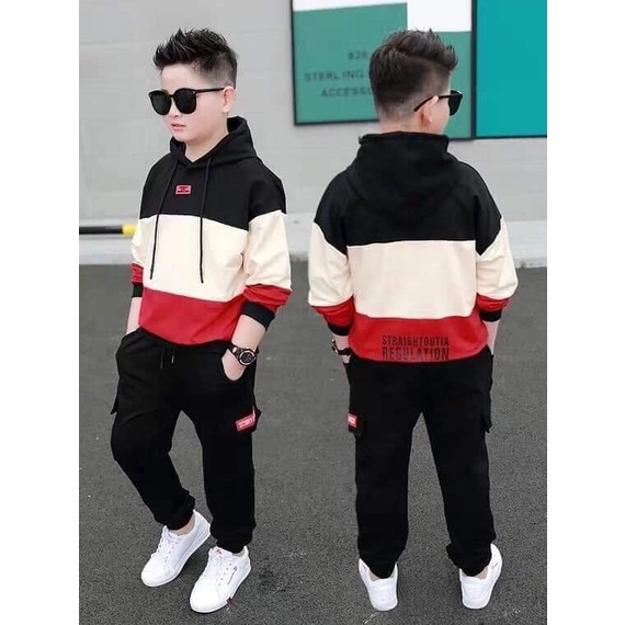 Bộ thu đông bé trai 14-45kg, set bộ nỉ dài tay bé trai 5-14 tuổi 3 khoang màu , giữ ấm tốt, hàng may kĩ.3Khoang68
