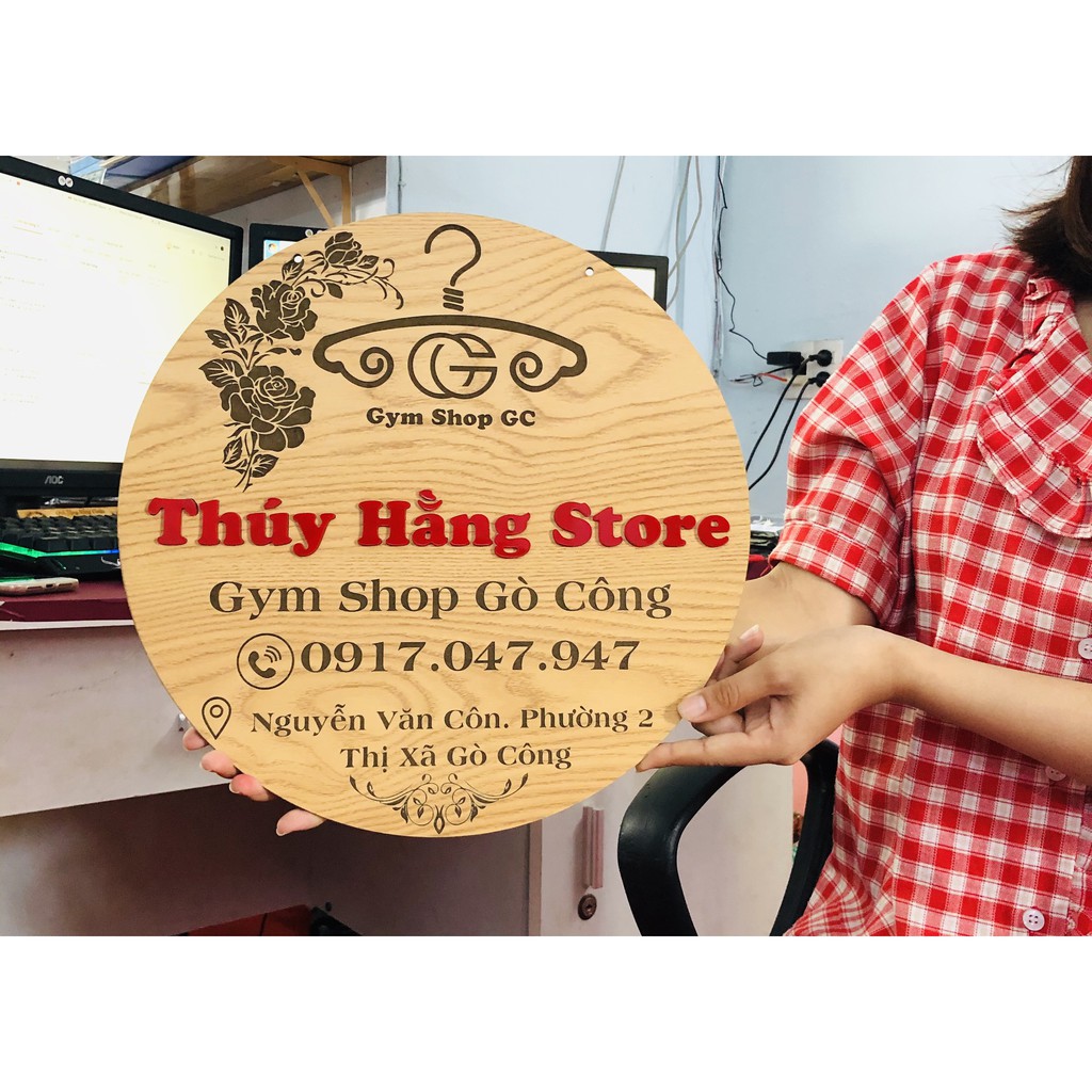 [BIỂN HIỆU GỖ DECOR] - Kích thước 40cm - Free thiết kế theo yêu cầu