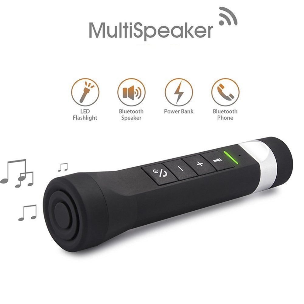 Loa lái xe kiêm đèn pin sạc dự phòng VIRWIR bluetooth 3 trong 1 MP3 phong cách thể thao dành cho điện thoại