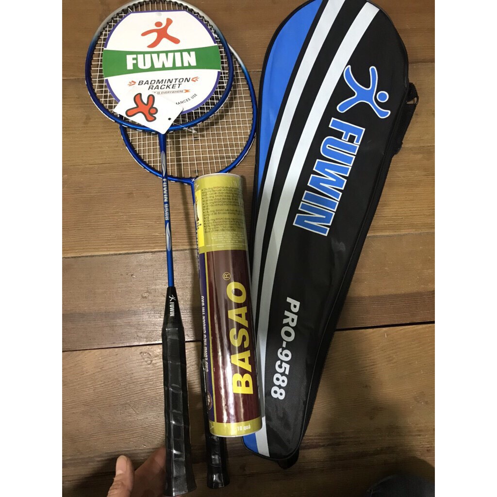 Combo 2 cây vợt cầu lông Fuwin 9588 -755 - tặng ngay 1 hộp cầu lông 3 sao 10 quả