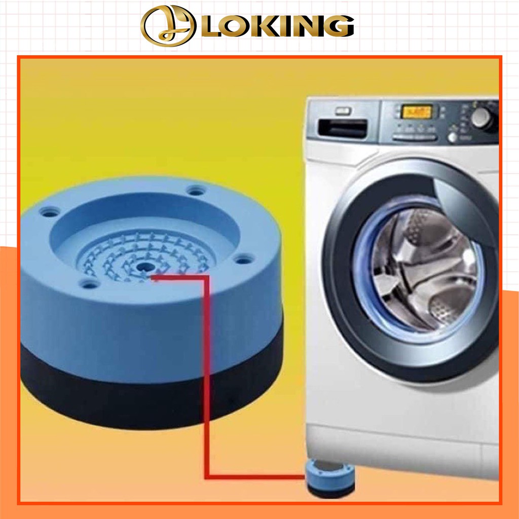 Chân máy giặt 4 miếng cao su cao cấp, chống ồn, chống rung - LOKING