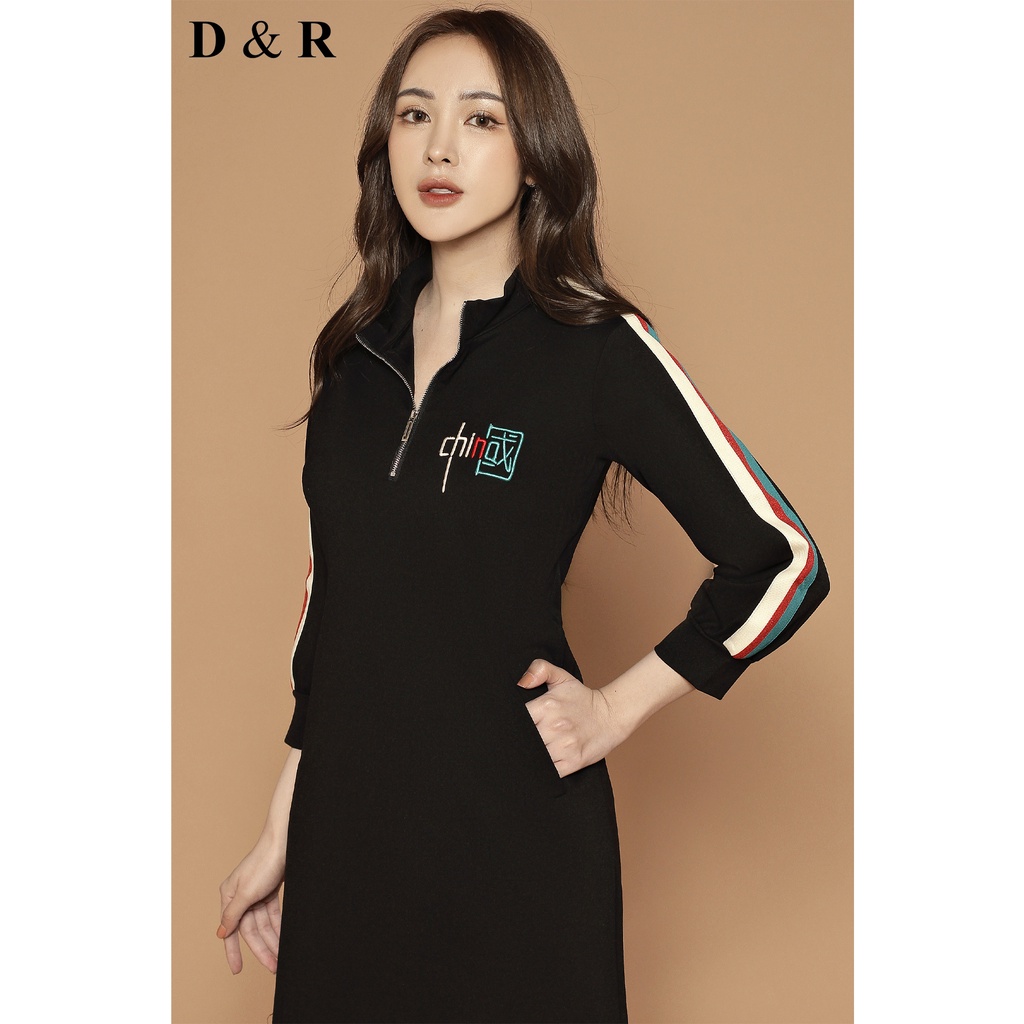 Đầm polo bigsize thêu logo Quảng Châu cao cấp váy thun suông đi chơi dạo phố thương hiệu thời trang D&R D163