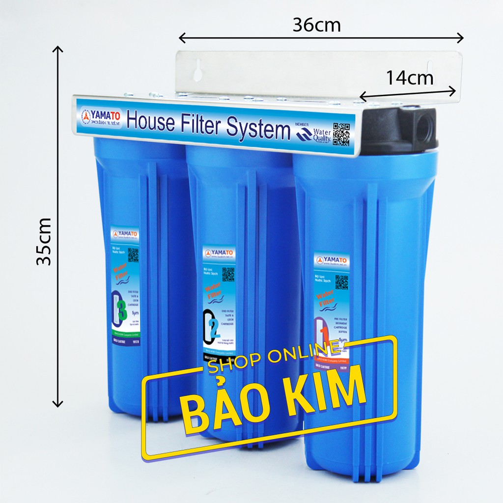[FREESHIP 99K]_Bộ lọc nước thô đầu nguồn 3 cấp lọc 10inch Yamato YMTH10-3X ( Xanh) | BigBuy360 - bigbuy360.vn
