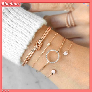 Set 4 vòng đeo tay nhiều kiểu phối đá nhân tạo sành điệu cho nữ