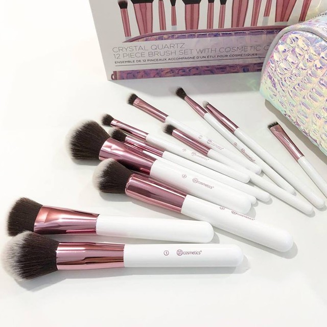 bộ cọ BH cosmetics crystal quartz 12 piece brush set with cosmetics case