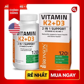 Bảo vệ xương khớp Bronson Vitamine D3 + K2 (5000IU D3 & 120mcg K2)