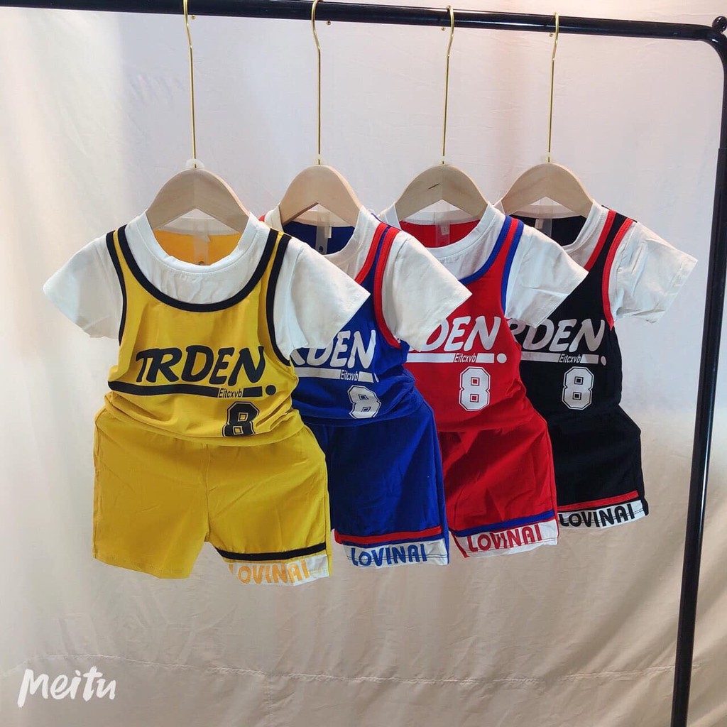 Bộ cotton bé trai size nhí TRDEN