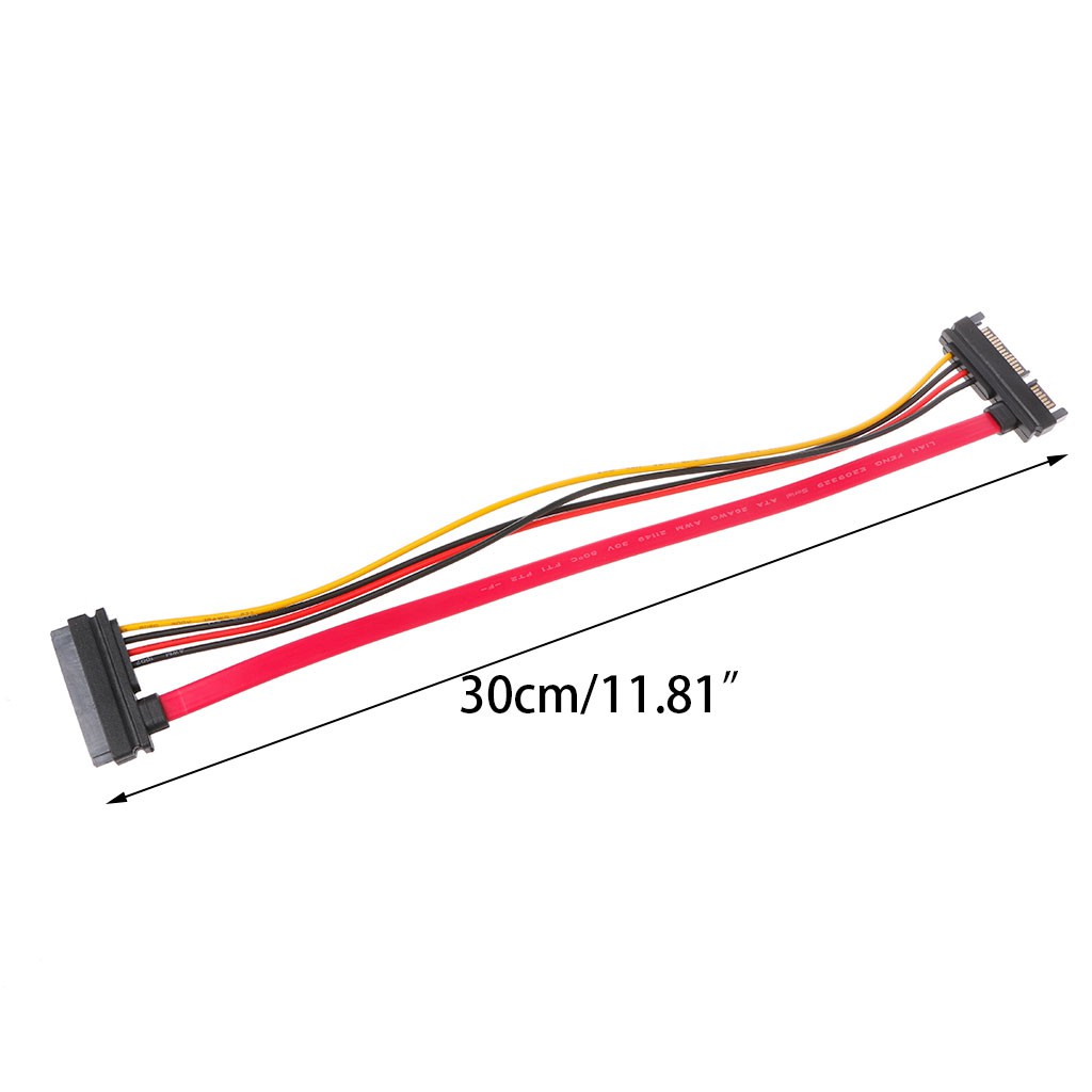 Dây cáp dữ liệu 30cm 22pin ( 15 + 7 ) đầu đực qua đầu cái SATA Serial ATA