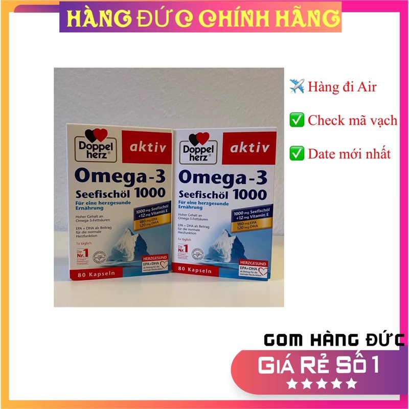 🌈(Bill Đức) Dưỡng Dầu c.á Omega 3 1000mg- Nội địa Đức🔥 | BigBuy360 - bigbuy360.vn