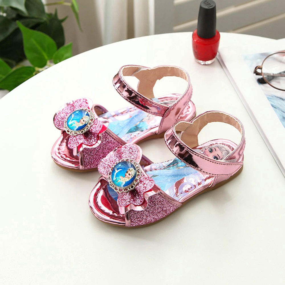 Diamond Princess Girls Sandals Cartoon Frozen Girl Sandals Soft Baby Pink Sandal Shoes