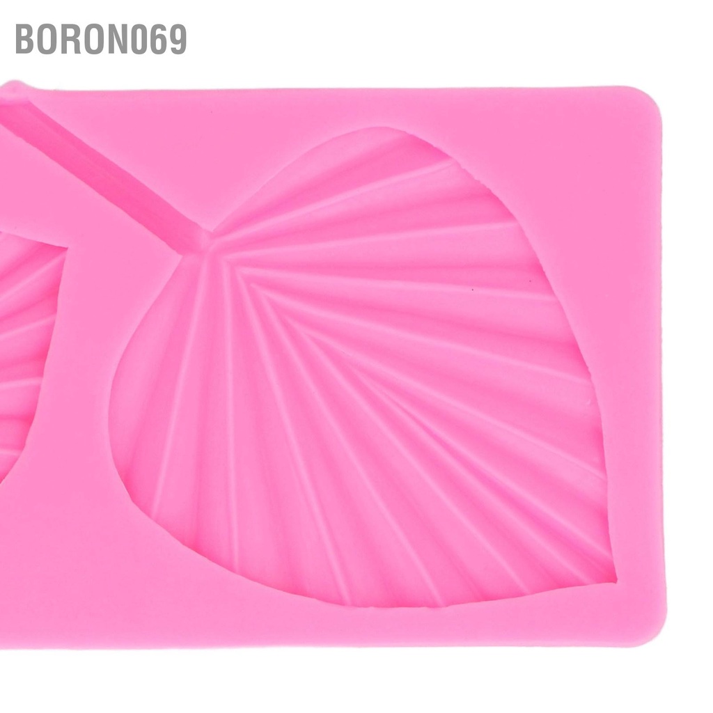 Boron069 Khuôn silicone Quạt hình lá Hình dạng chịu nhiệt nướng miễn phí BPA cho bánh sô cô la mềm