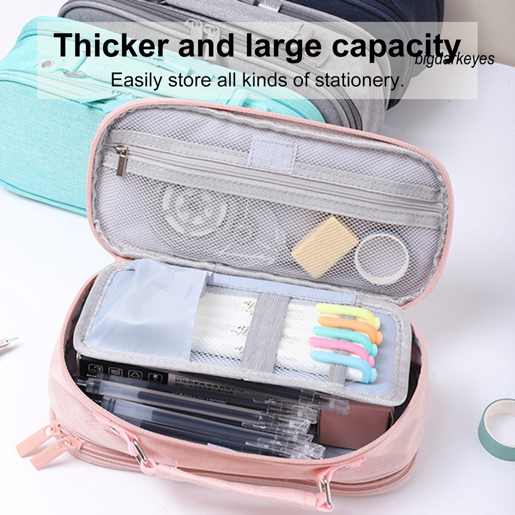 Túi Đựng Bút Chì Bằng Vải Bạt Sức Chứa Lớn Với Tay Cầm Dễ Mang Theo Cho Trường Học