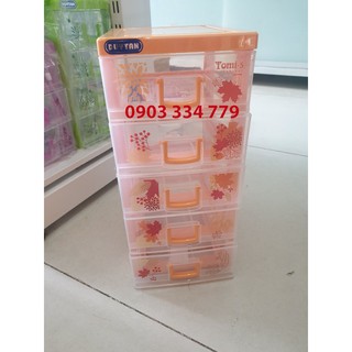 Tủ đựng linh kiện điện tử 5 ngăn 35x18x16cm - cam