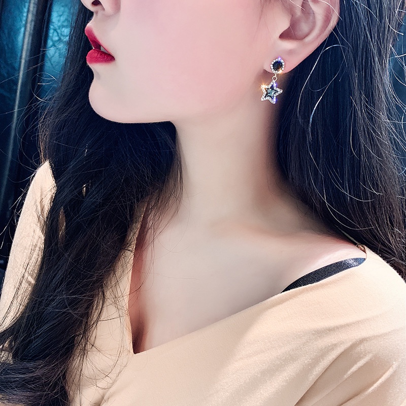 Khuyên tai đính đá màu đen nhiều kiểu dáng thời trang sang trọng - G016
