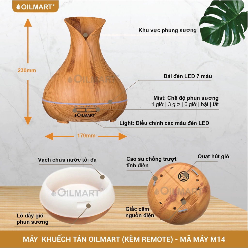 Máy Khuếch Tán Tinh Dầu Bình Loa - 10W 400ml TL29 (Kèm Điều Khiển)