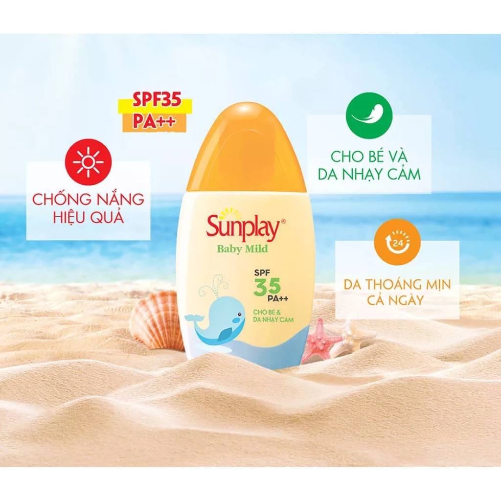 Sữa chống nắng cho bé và da nhạy cảm Sunplay Baby Mild SPF 35, PA++ 30g