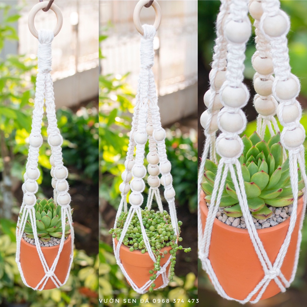 Dây treo chậu cây trang trí Macrame - MS: 08