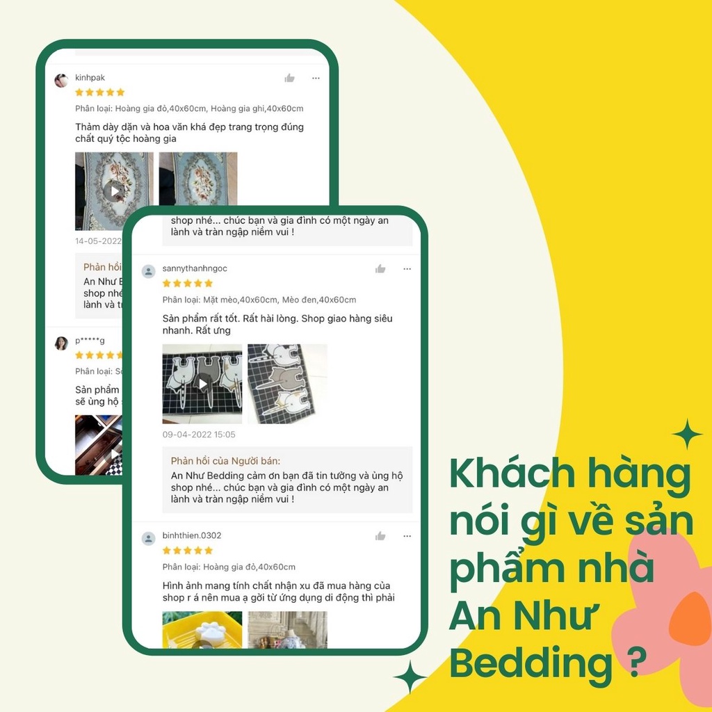 Thảm chùi chân 💖40x60cm💖 thảm lau chân 3D, tấm trải sàn An Như