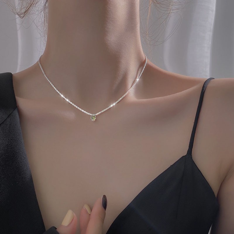Vòng cổ Mặt Đá Xanh Lá Phong Cách Harajuku Thời Trang