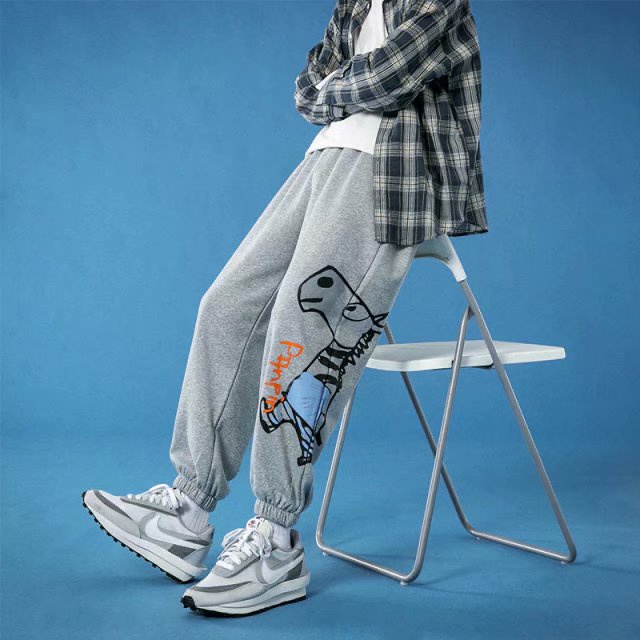 Quần dài thể thao in hình khủng long size lớn M-5XL thời trang mùa hè 2022 cho nam