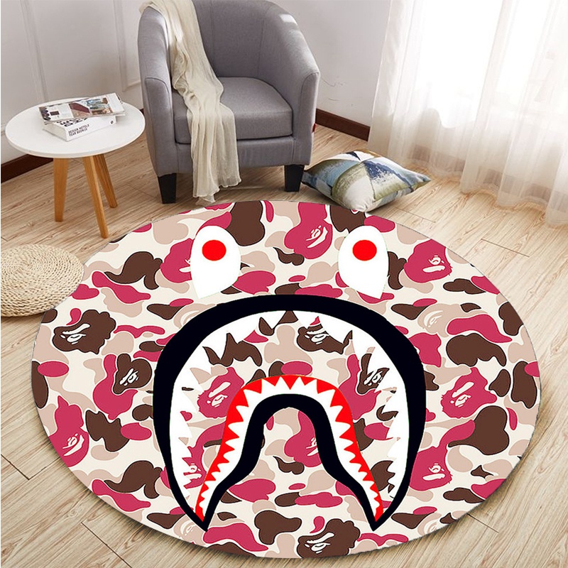 Thảm Lót Sàn In Họa Tiết bape 3D Thời Trang Đường Phố Chống Trượt Cho Phòng Khách Phòng Ngủ Nhà Bếp