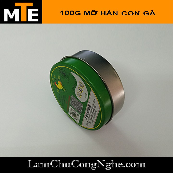 Hộp mỡ hàn thiếc hỗ trợ hàn mạch, phủ thiếc, hàn dây điện ... có tính axit mạnh PASTE 100g hiệu hàn con gà vàng