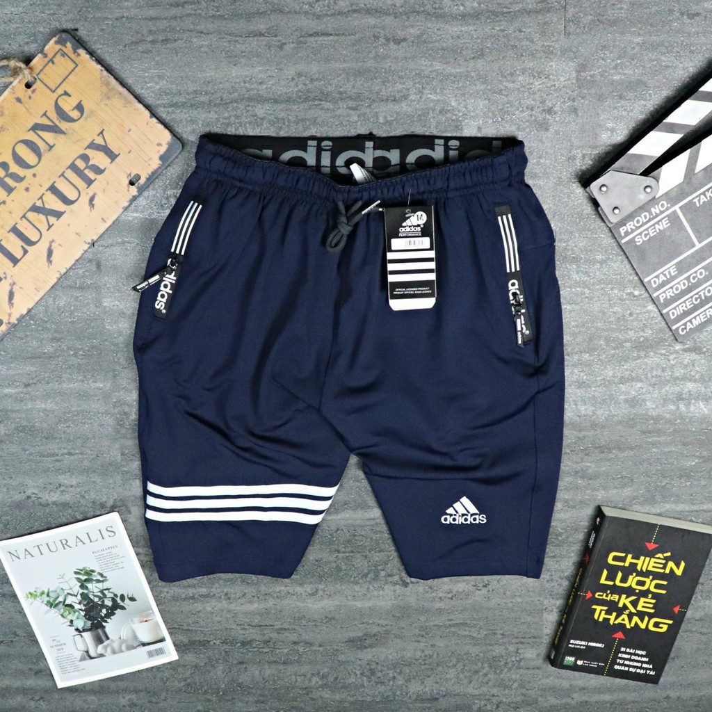 Quần đùi thể thao nam ,Quần short tập gym nam 3 sọc ngang co dãn dày dặn | BigBuy360 - bigbuy360.vn