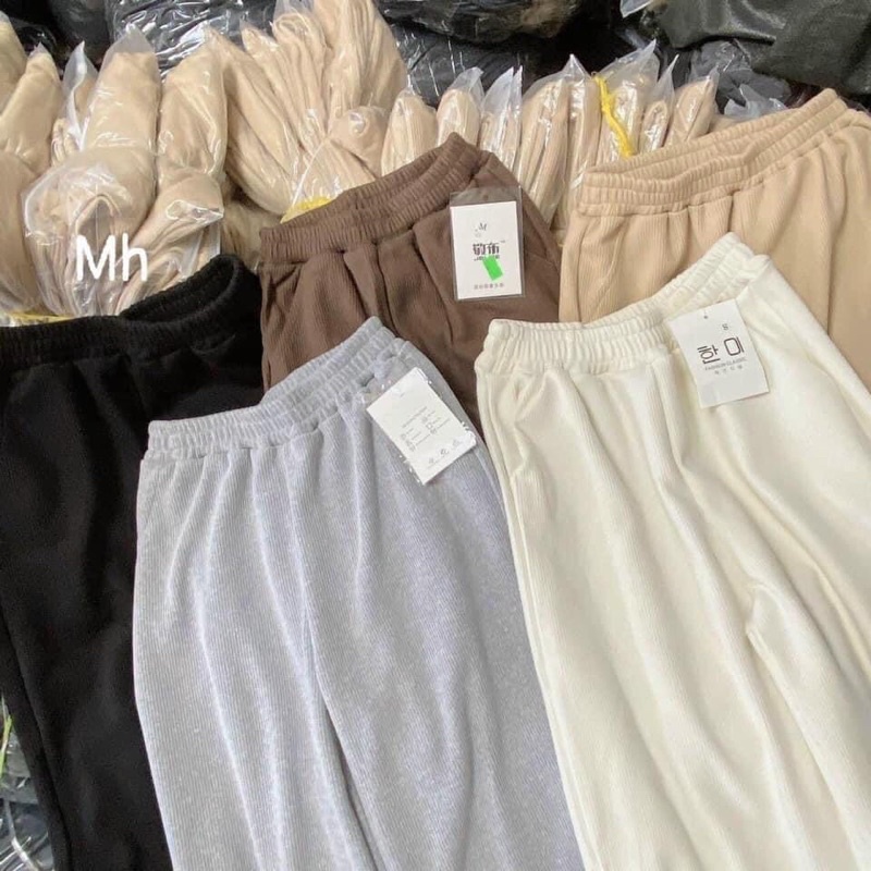 Quần jogger tăm ( 4 màu Đen Trắng Xám Be )
