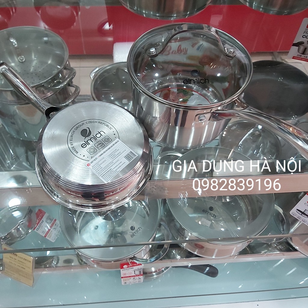 Bộ quánh chảo inox Elmich 3794 14cm và 3795 16cm  hàng chính hãng cao cấp