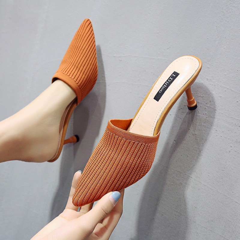 Giày cao gót bít mũi nữ - Vải len mát đế nhọn 7p - thời trang Hàn Quốc siêu HOT 2020 G002 [LINGI shoes]