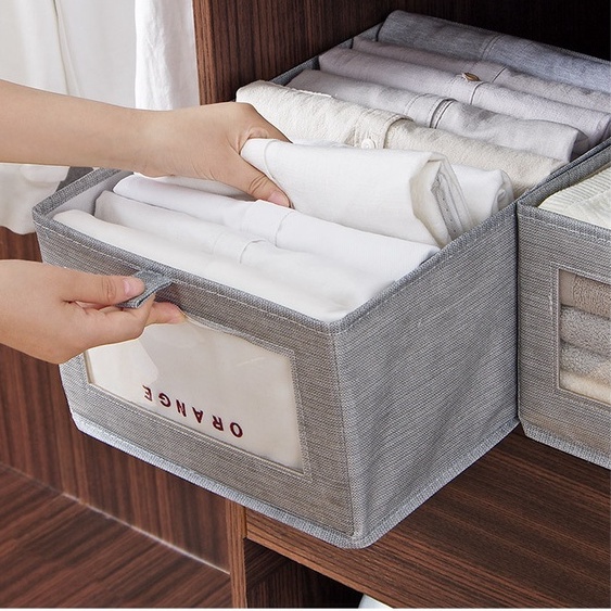 Thùng Vải Gấp Gọn Đựng Quần Áo/Đồ Chơi/Sách Vở Đa Năng Tiết Kiệm Không Gian Siêu Tiện Ích