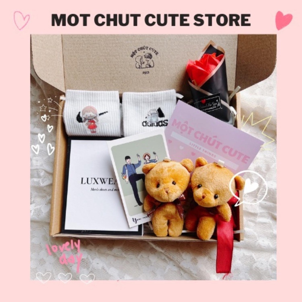 Set quà tặng Ví nam,gấu bk tặng Valentine, 6/4 dành cho bố, anh trai, người yêu, bạn thân - Một chút cute Shop