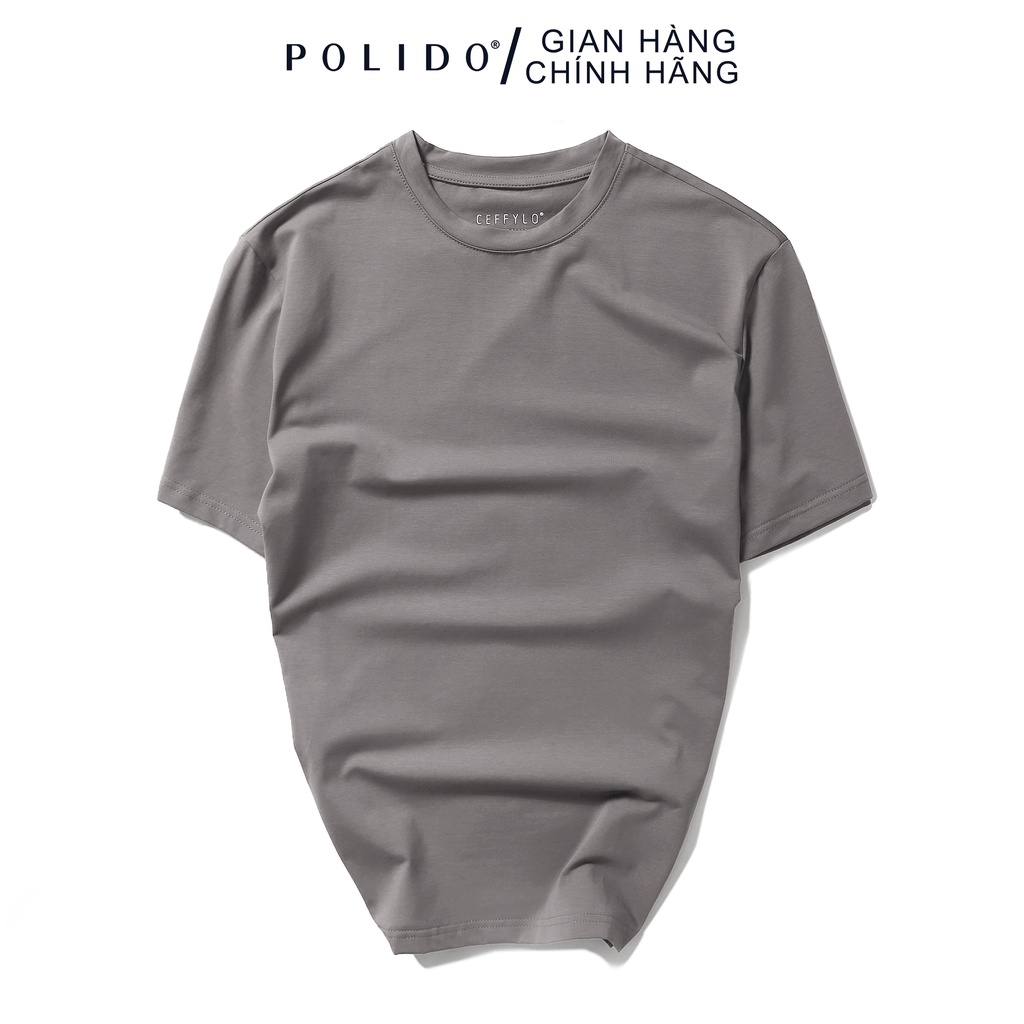 Áo Phông Nam Trơn Basic CEFFYLO Chất Liệu Cotton Tự Nhiên Mềm Mại Basic T-Shirt - POLIDO Mall