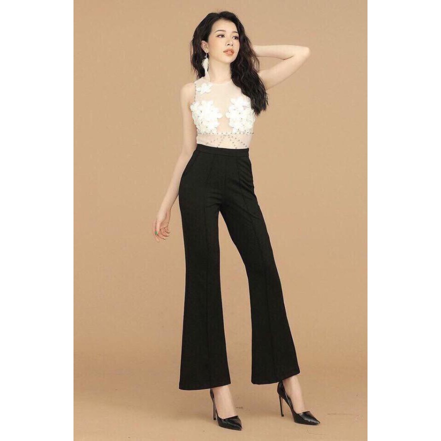 (Bỏ sỉ)JUMP trên lưới đắp ren trắng kết hạt dưới quần dài đen bao chất, ko đẹp ko lấy tiền